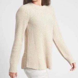 Athleta Sierra Crew Sweater in Coconut Size XL Cozy Wool Blend Knit
